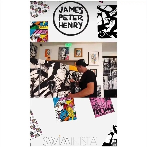 Swimnista x James Peter Henry Men's M Placcment Print Mid-Length Boardshorts NWT - Picture 7 of 7